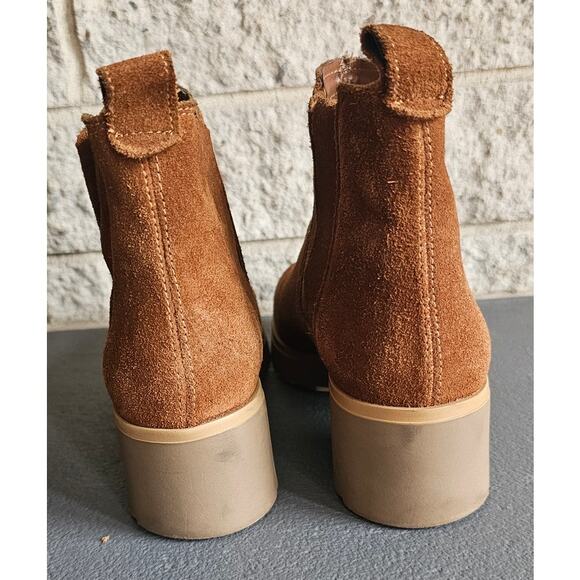 Brantano Slip On Chunky Heel Leather Boots, Flexible Ankle , Womens Sz 8 - Picture 4 of 8